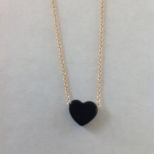 Forever 21 Small Black Heart Necklace
